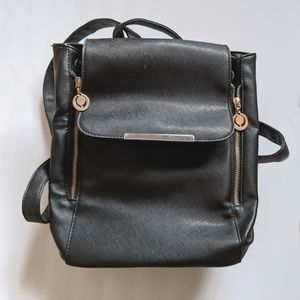 Black Leather Backpack Purse - B&E Life
